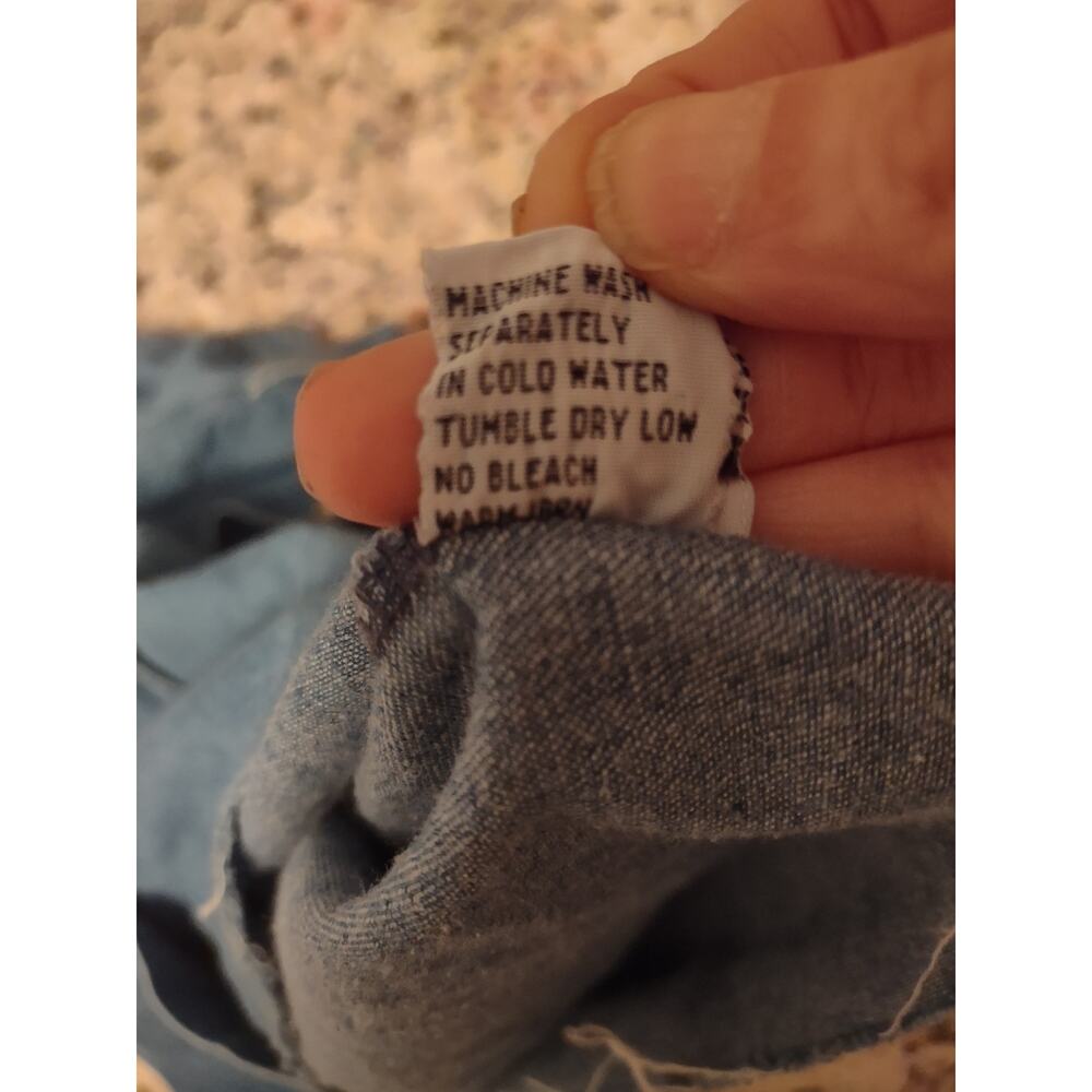 Vintage American Rave Chambray Button Up Shirt Classic Lightweight Casual - Picture 4 of 5